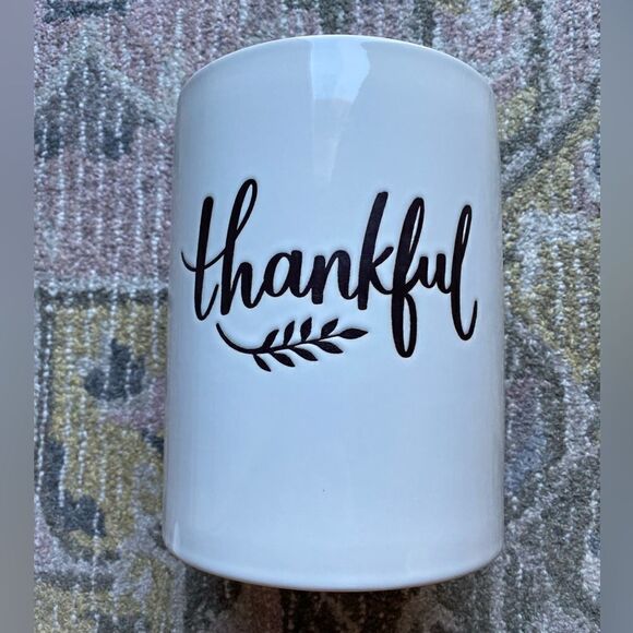 Threshold Stoneware Hand Engraved Thankful Container - Picture 2 of 8